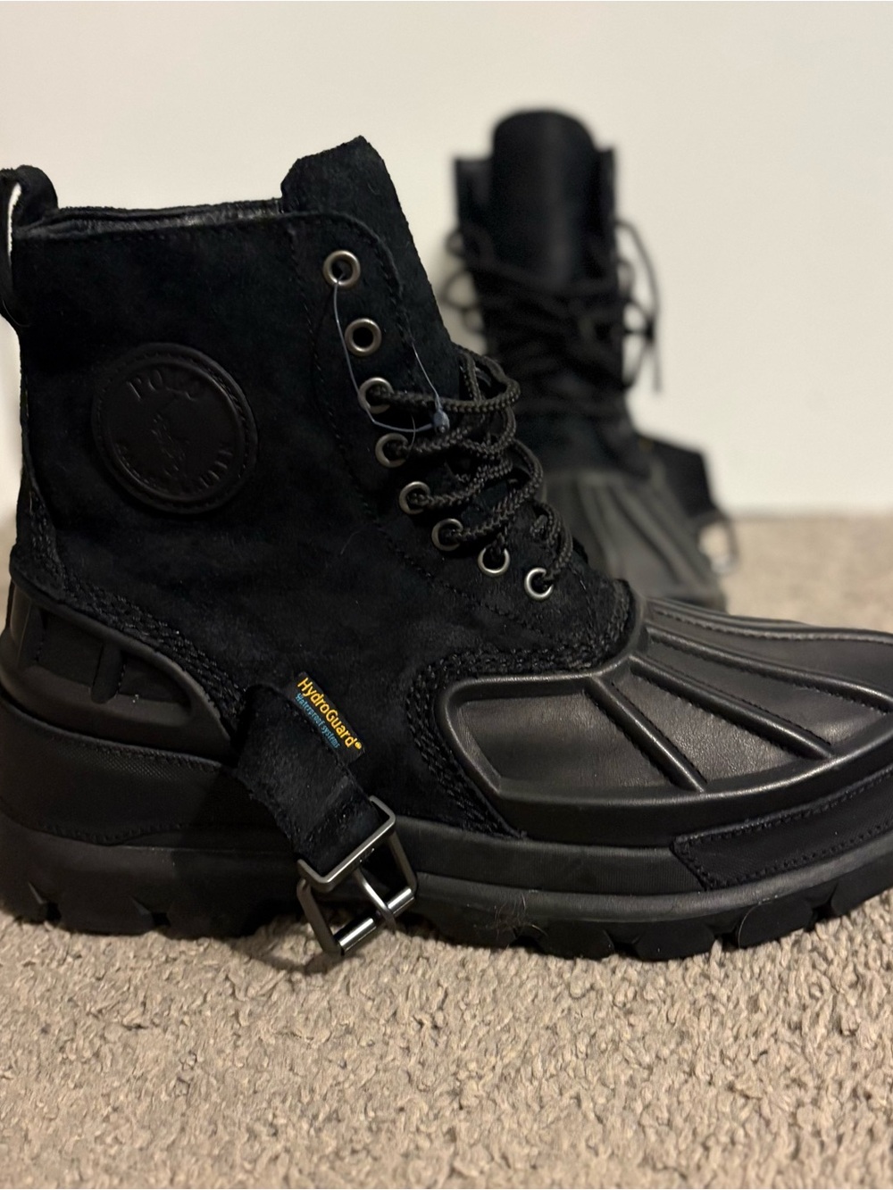 Polo by Ralph Lauren Men's Black Lace-Up Rain & Snow Boots